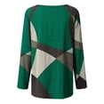 thumbnail image 2 of V Neck T Shirts Women, Women's Loose Casual Long Sleeve Chiffon Top T-Shirt Blouse Beach T Shirts For Women Women's Fashion Casual Irregular Patchwork Color Print Loose Medium (Green,Medium), 2 of 5