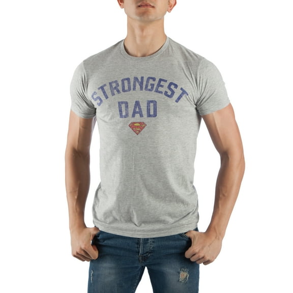 Men's Superman Super Strongest Dad Tee-Medium