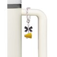 thumbnail image 3 of Delight Jewelry Silvertone Small Yellow Megaphone - Silvertone Bow Charm Accessory for Tumblers and Thermal Cups, 3 of 4