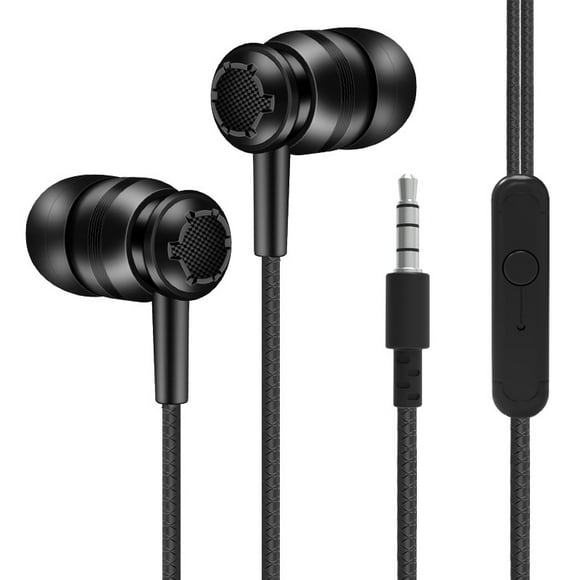 Wired Earbuds with Microphone - Wired Earphones with Mic, , Anti-Tangle Reinforced Cable L17-white-bag