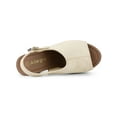 thumbnail image 4 of BLISSFUL STEP Women's Shoes Chunky Heel Buckle Slingback Chunky Platform Sandals Beige 10, 4 of 8