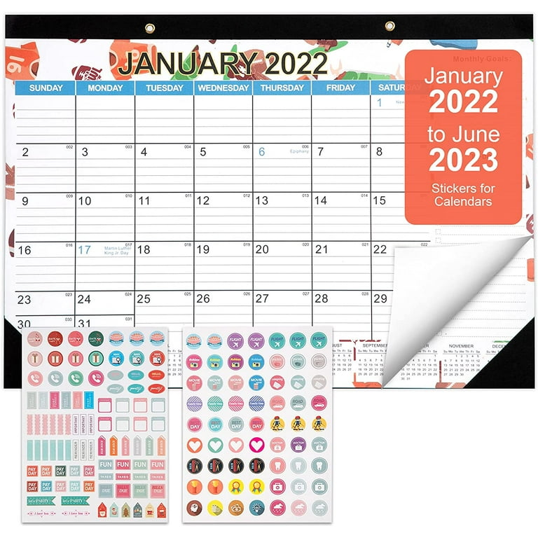 Desk Calendar 2022-2023 Daily Large 17"x12" Desk/Wall Calendar 18 Months  Use Throughout 2023 Monthly Pages Runs from January 2022 Through June 2023  Academic Calendar for Organizing Goals Lists Plans - Walmart.com