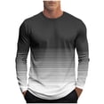 thumbnail image 2 of Vetsdori Mens Big and Tall T-Shirts Gradient Print Pullover Plus Size Winter Crewneck Holiday Shirts for Men Casual, 2 of 5