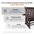 thumbnail image 3 of Innovaze Wooden Patio Glider Bench, with Cup Holders, High Back and Deep Contoured Seat, Solid Fir Wood, Heavy Duty 800 LBS,for Outdoor Porch (Deep Brown, 2-Seater), 3 of 8