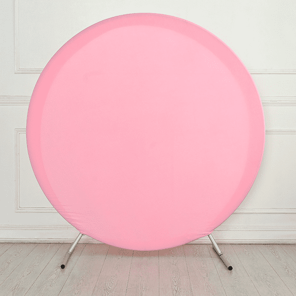 Round Backdrop Cover - 7.2x7.2ft Pink Circle Cover Round Photography Background for Birthday Party Baby Shower Wedding Decorations