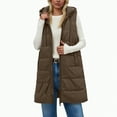 thumbnail image 2 of Towmus Oversized Long Down Vest for Women Winter Warm Padded Down Jacket Full-Zip Sleeveless Hooded Long Puffer Vest Winter Coats, 2 of 6