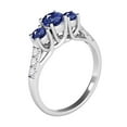 thumbnail image 3 of Mauli Jewels Rings for Women 2 Carat Diamond And Round Shaped Sapphire Ring 4-prong 10K White Gold, 3 of 7