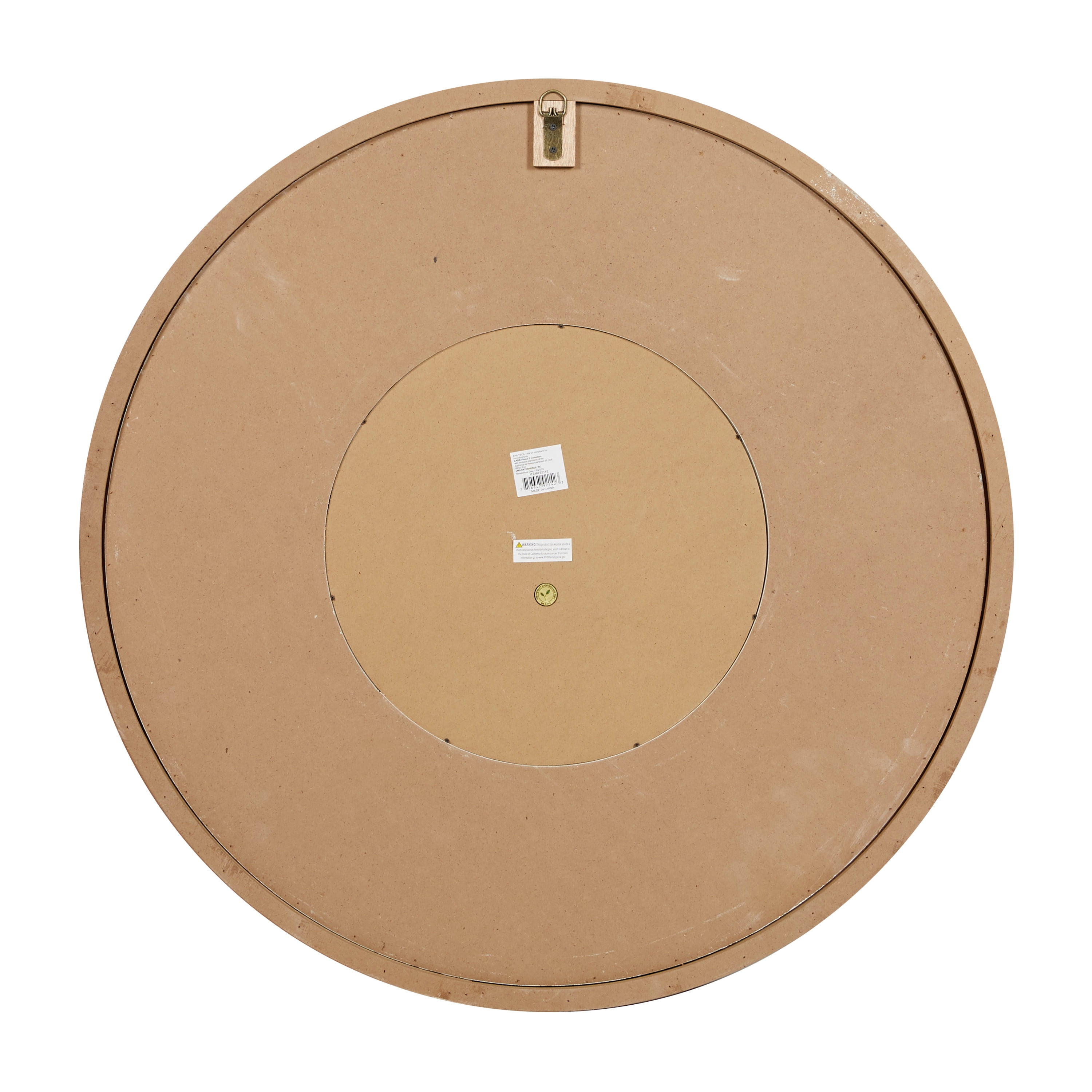 DecMode 32"W, 32"H Round Wall Mirror, White