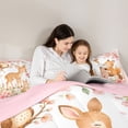 thumbnail image 4 of Manfei Cute Rabbit Twin Comforter Sets,Woodland Animal Bedding Set,Pink,Pink Reversible,2pcs,1 Comforter and 1 Pillowcase, 4 of 7