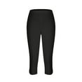 thumbnail image 5 of VERUGU Capris for Women Lightweight Athletic Leggings High Waisted Solid Slim Lounge Pants for Workout Yoga Running Black XL, 5 of 6