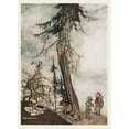 thumbnail image 2 of Arthur Rackham 11x14 Gold Ornate Wood Frame and Double Matted Museum Art Print Titled - The Fir-Tree and the Bramble (1912), 2 of 4