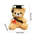 thumbnail image 3 of Mouliraty Graduation Light Brown Bear with Cap, Hat Is 7.1 Inches Tall Made of Plushs Toy It Is A Graduation Gift/celebration Souvenir/home Decoration, Black, 3 of 6