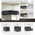 thumbnail image 3 of 92'' Oversized Corner Modular Sectional Chenille Fabric Sofa Set, Extra Large 5 seat L Shaped Corner Sectional Cloud Couch for Living Room, 5 Seat Sofa with 2 Pillow for Living Room, Gray, 3 of 9