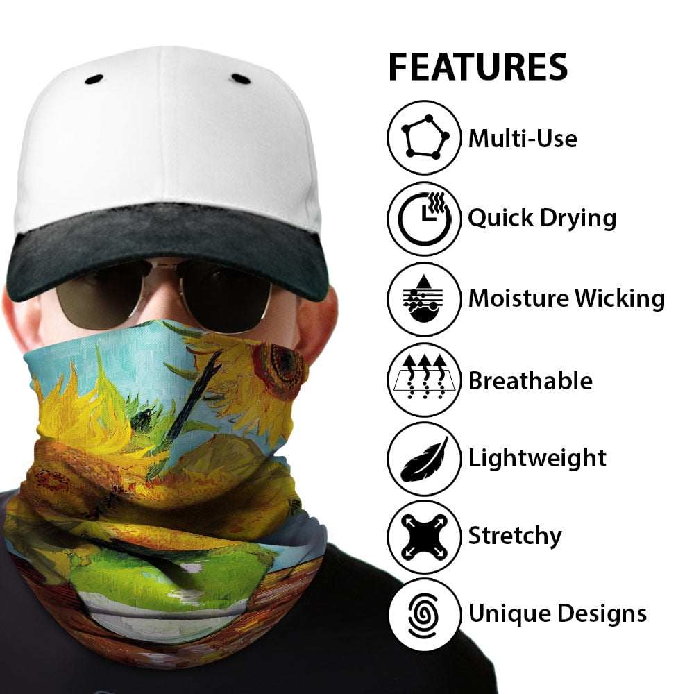 WIRESTER Bandana Seamless Tube Mask, Headwear, Scarf for Wear Face  Coverings, Running, Cycling, Fishing, UV Protection - Blue Circuit Board 