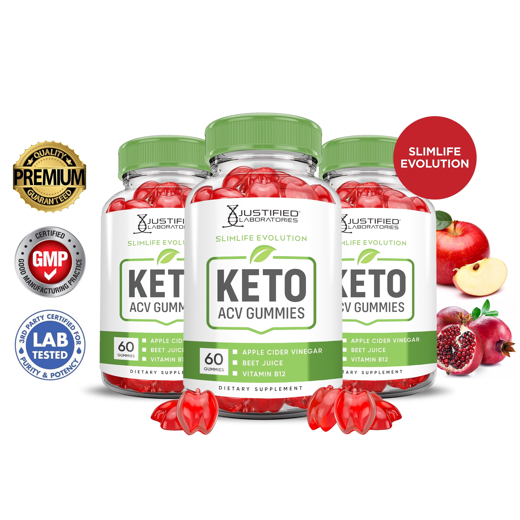 (3 Pack) Slimlife Evolution Keto ACV Slim Life Gummies 1000MG Dietary Supplement 180 Gummys
