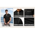 thumbnail image 6 of RICHCOIN Men Henley T-Shirts Short Sleeve Button Down Summer Tops Casual Color Block Black Tee Shirt with Pocket Size L, 6 of 7
