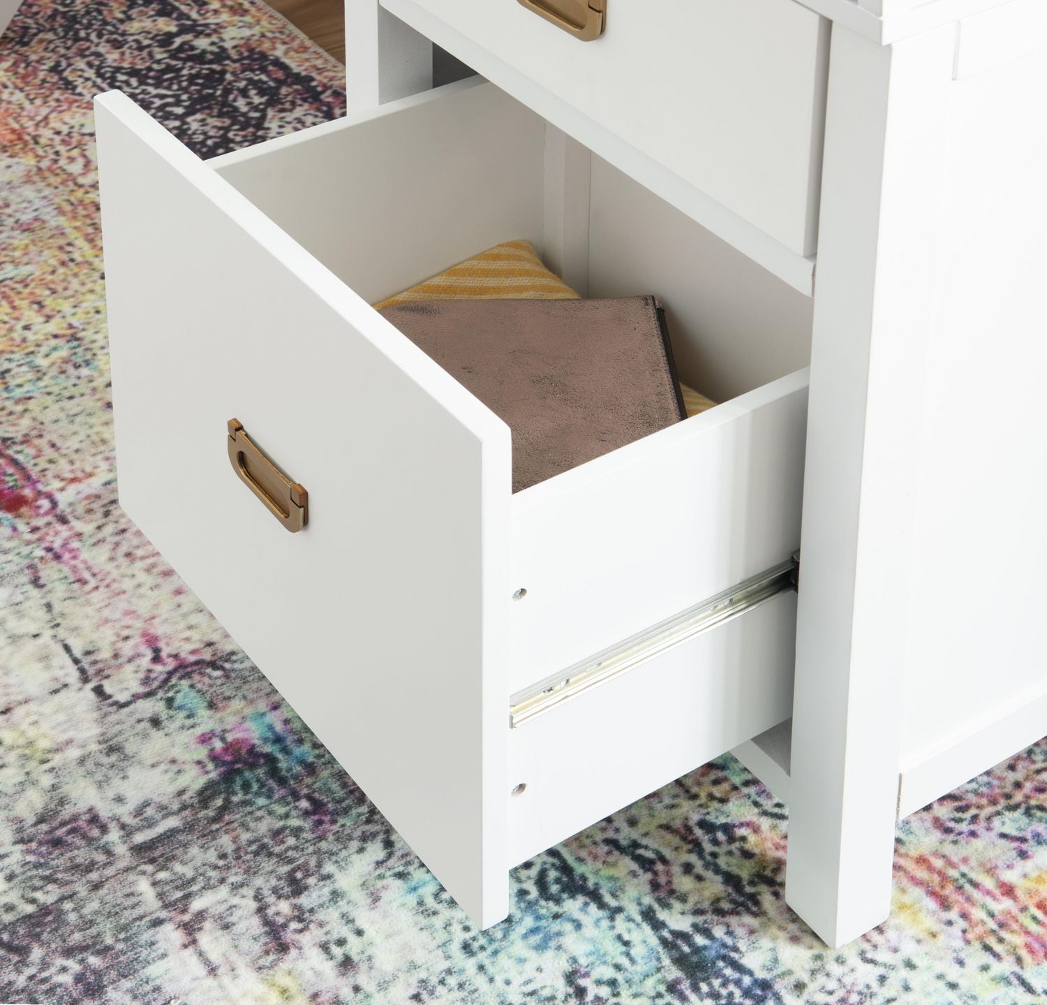 Posey Side Storage Desk, White