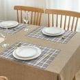 thumbnail image 3 of Gray White Plaid Checkered Pattern Summer Placemats Table Placemats Set Of 4-Linen Kitchen Washable Placemats Table Mats 11.8"x17.7" Non-Slip Heat Resistant, 3 of 6