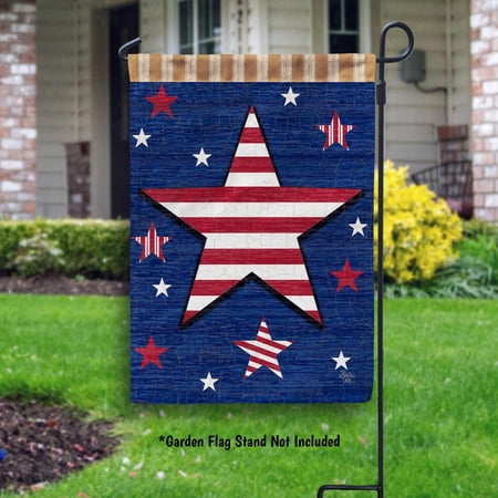 Rustic Patriotic Star Garden Flag July 4th Outdoor Decor Summer Yard Welcome Flag, Patriotic Home Decor, American 4th of July Patriotic Gift, USA 250th Anniversary, 1776-2026