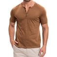 thumbnail image 1 of pstuiky camisetas de hombre, Camisa casual de manga corta para hombre, estilo bolos vintage, estilo playero cubano, con botones, para verano camisetas de hombre s, 1 of 5