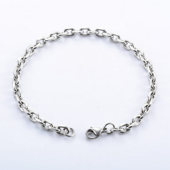 Classic Stainless Steel Rolo Bracelet Cut O Chain for Women Men Metal Hand Foot Ankle Chain Bangle Wristband Anklets Jewelry