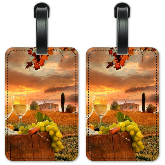 Wine by an Italian Winery - Luggage ID Tags / Suitcase Identification Cards - Set of 2