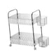 thumbnail image 5 of Carro organizador de almacenamiento rodante con ruedas, carro de cocina de 2 niveles con ruedas, soporte para sala de estar, carro utilitario móvil con 2 cestas, 5 of 9