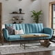 thumbnail image 2 of Living Room Sofas Brittany Sofa Futon - Premium Upholstery and Wooden Legs - Light Blue Sofa My Lux Decor Round, 2 of 10