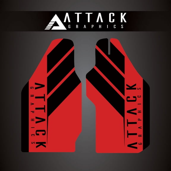 Attack Graphics Renegade Lower Fork Guard Decal Red for Honda CRF250X 2004-2009,2012-2013,2015-2017