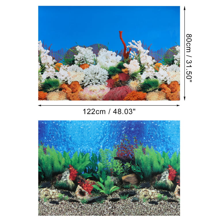 Unique Bargains Aquarium Background Poster Double-sided Fish Tank