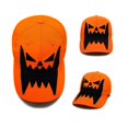 thumbnail image 1 of Halloween Pumpkin Baseball Cap Orange And Black Adjustable Jack O' Design, 1 of 8