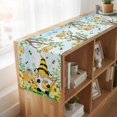 thumbnail image 6 of Table Runners 72 Inches Long Dress Scarves, Yellow Daisy Gnomes Farmhouse Kitchen Table Runner, Coffee Tablerunners, Pastoral Bees Floral Botanical Blue 14x72 Inch, 6 of 9