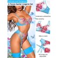thumbnail image 2 of ORUYROP Floral Embroidered, Underwire, G-String, Garter Belt, 4 Pieces Lingerie, 2 of 7