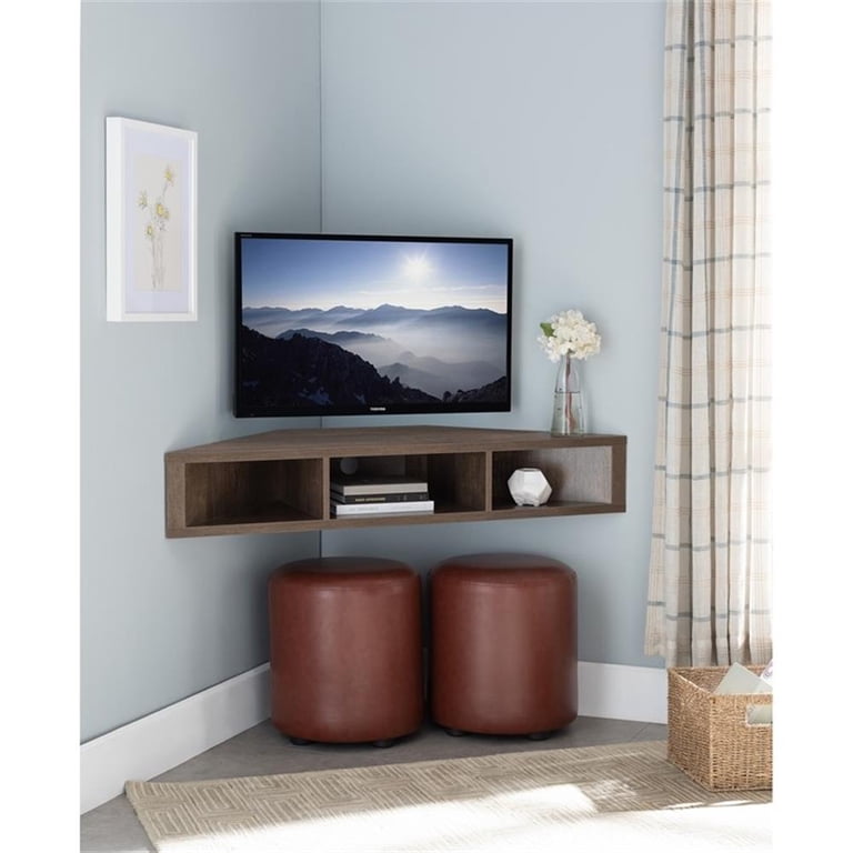 Bowery Hill Corner Wood Wall Mounted Floating Shelf 42