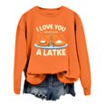 thumbnail image 4 of IWRICH Hanukkah Sweatshirt for Women Funny Chanukah Jewish Christmas Pullover Tops A-Orange M, 4 of 6