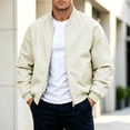 thumbnail image 2 of StSilkitty Lightweight Jacket for Men Solid Color Long Sleeve Full Zip Jacket Coat with Pockets Loose Casual Outerwear, 2 of 7