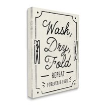Stupell Industries Charming Retro Laundry Wash Dry Fold Repeat Canvas Wall Art by Victoria Barnes