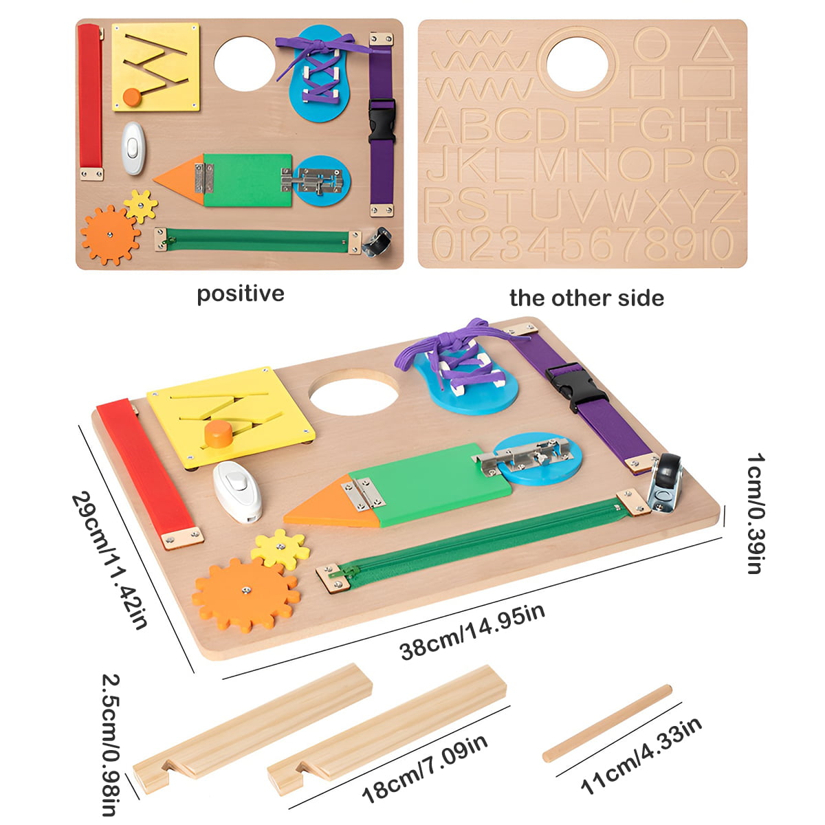  Syahro Montessori Busy Board, Wooden Kid Sensory Board