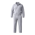 thumbnail image 6 of LYSMORA 2026 Men's Waffle Knit Zip Jacket Cuffed Pants Tracksuit, Stand Collar Loose Fit Casual Daily Outfit Set, 6 of 6