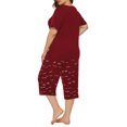 thumbnail image 3 of Langwyqu Plus Size Women Spring Summer 2 Piece Set Loungewear Sleepwear Female Casual Cotton Homewear Sport Suit, 3 of 4