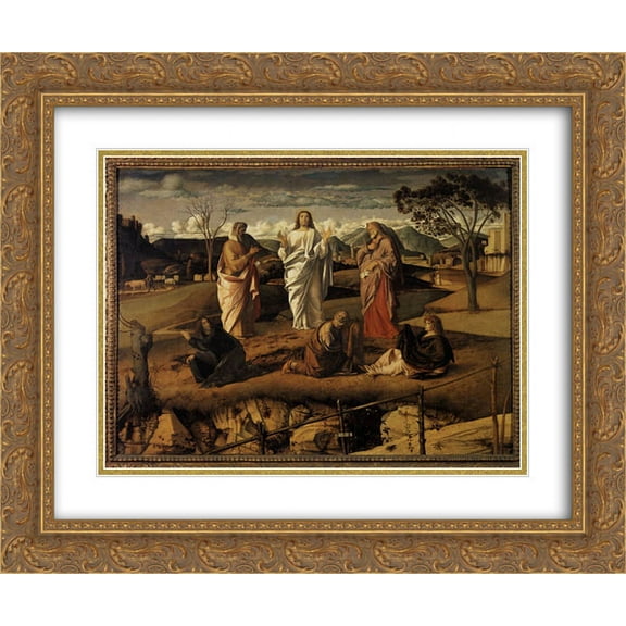 Giovanni Bellini 2x Matted 24x20 Gold Ornate Framed Art Print 'Transfiguration of Christ'