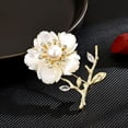 thumbnail image 4 of Guangzhoushicwz Broche de flores con diamantes de imitación y perlas, broches de flores, broches florales, joyas para mujeres y niñas, 4 of 5