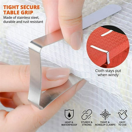 

WMYBD Tools&Home Improvement Portable Courtyard 6-piece Stainless Steel Non-slip Tablecloth Buckle Anti-slip Fixed Frame Wedding Camp Promenade Table Cover Clip Gfits