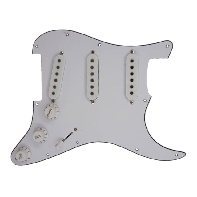 ST Style Electric Guitar Full Set DIY Accessory Kit with Prewired Pickguard Including Bridge SSS Pickups and Accessories Volume Tone Control for 6-String Guitars