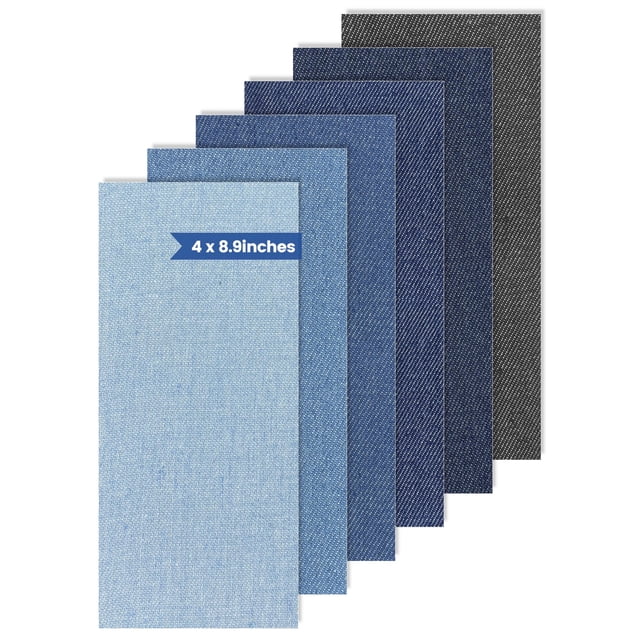 Parches de mezclilla LCEAI para interiores de jeans, 6 colores, 10,1 cm x 22,6 cm