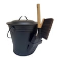 thumbnail image 4 of Balde,Cubo para Chimenea con Tapa Cepillo Pala,Cubo de metal de hierro con asa resistente al calor,Cubo de carbón eficiente,multifuncional y resistente,Pozos de fuego de fresno negro para, 4 of 10