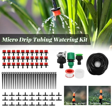 Mister T Patio 83' FT Lawn/Farm Automatic Sprinkler System Dripper DIY Garden Micro Drip Irrigation System Hose Kits Plant Flower Watering Sprinkler Patio Water Mister ()