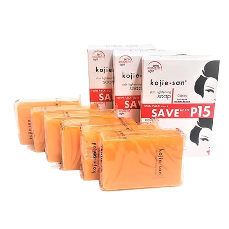 Original Kojie San Beauty Face Soap Bar , Size 65 Grams , 2 Soap Per pack x 3 Pack Of 6 Soap Bar