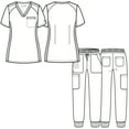 thumbnail image 4 of Maevn Eon Sport Chest Pocket V-neck Top & Full Elastic Logo Waistband Jogger Pant Scrub Set, 4 of 5