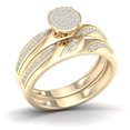thumbnail image 2 of CARATS FOR YOU Halo Style Bridal Diamond Engagement Set In 14K Yellow Gold Plated (0.25 Carat, I-J Color, I2-I3 Clarity), Ring Size-5, 2 of 6
